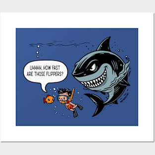 How Fast Are Those Flippers Graphic Tee | Shark Encounter Posters and Art